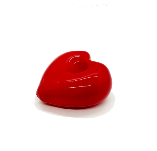 Raging Red Heart Glass Hand Pipe