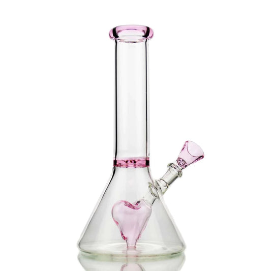 Pink Heart Glass Water Pipe